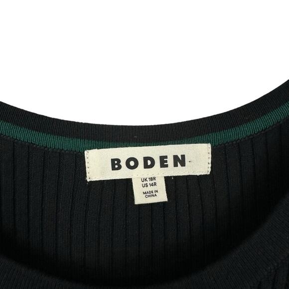 NEW Boden Cutout Knitted Ribbed Midi Black A-line Sweater Dress Minimalist Fall - Picture 9 of 14